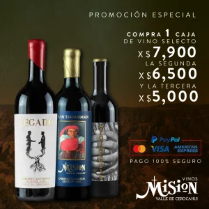 Promoción Especial 01 – 12 Botellas de Vino Selecto (2da caja a $6,500 y 3ra caja a $5,000)